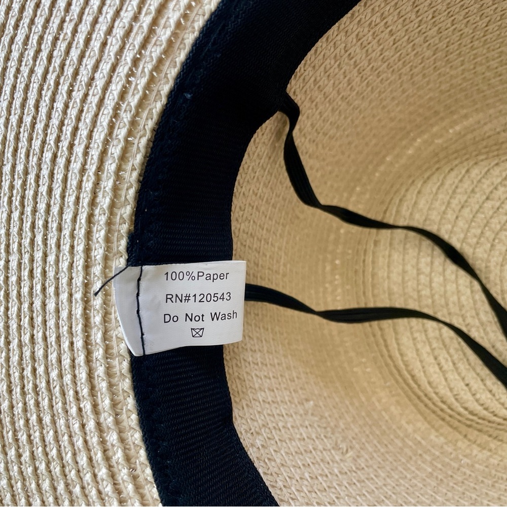 Classic Cream Tan Cowboy Hat Brown Band Metallic Accents Cowrie Shell - Picture 2 of 11